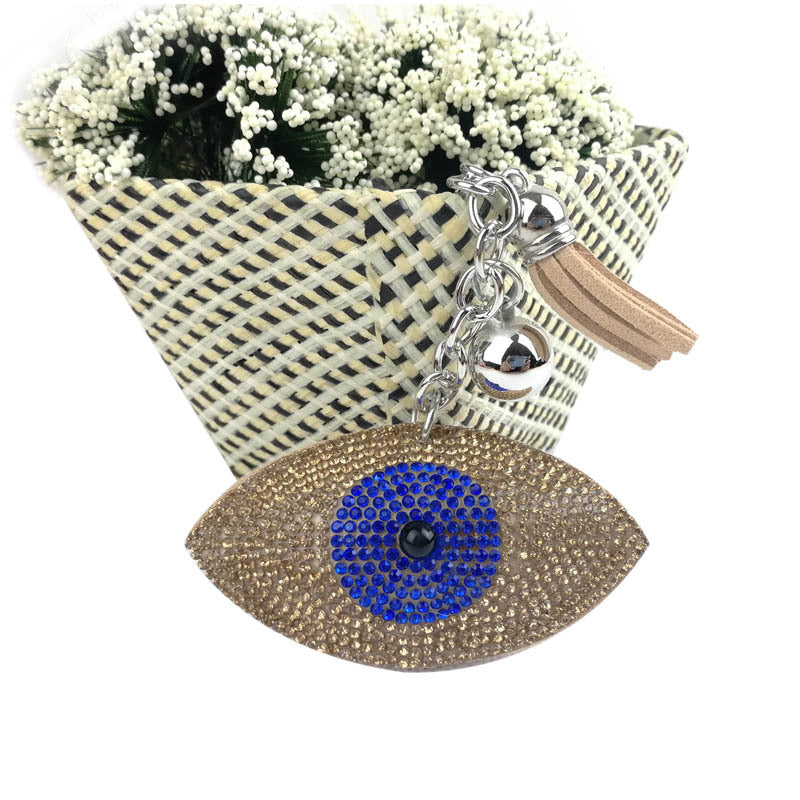 Wholesale Hot Diamond Eye Tassel Inlaid Diamond Zinc Alloy Keychain